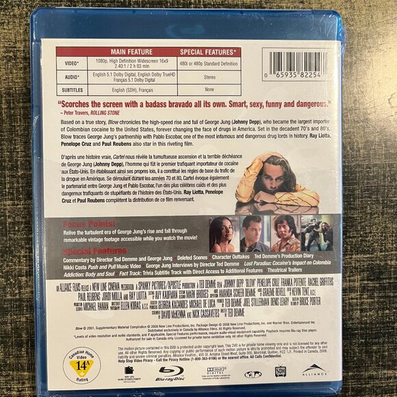 BLOW New Sealed Blu-ray Johnny Depp Penelope Cruz - Picture 2 of 2